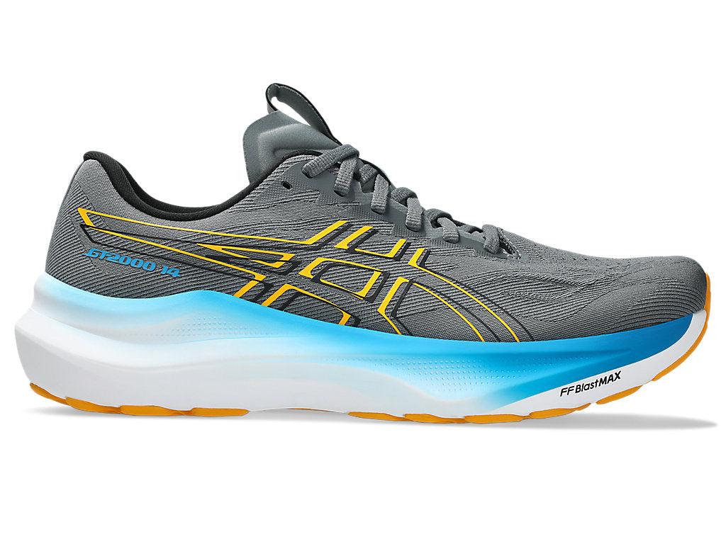 Men's Asics GT-2000 14, Steel Grey/Yamabuki, 7 D Medium