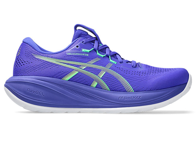 Men's Asics Gel-Cumulus 28, Cobalt Burst/Illuminate Green, 8 D Medium