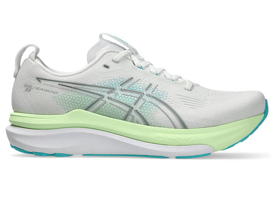 Men's Asics Gel-Kayano 33, White/Energy Aqua, 13 4E Extra Wide