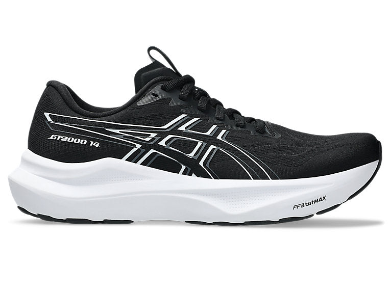 Women's Asics GT-2000 14, Black/White, 8 D Wide