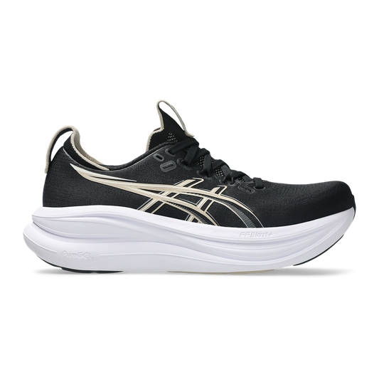 Women's Asics Gel-Nimbus 28, Black/Feather Grey, 8 D Wide