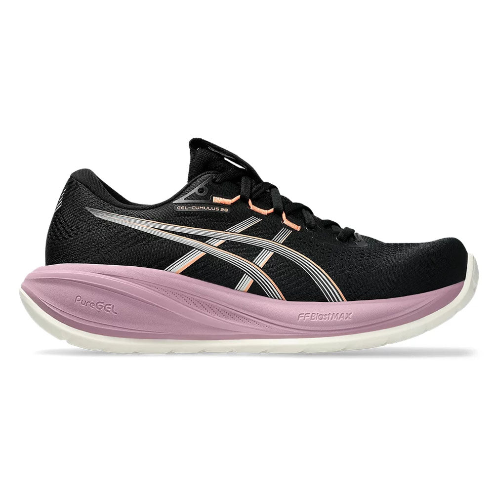 Women's Asics Gel-Cumulus 28, Black/Taro Purple, 10 B Medium