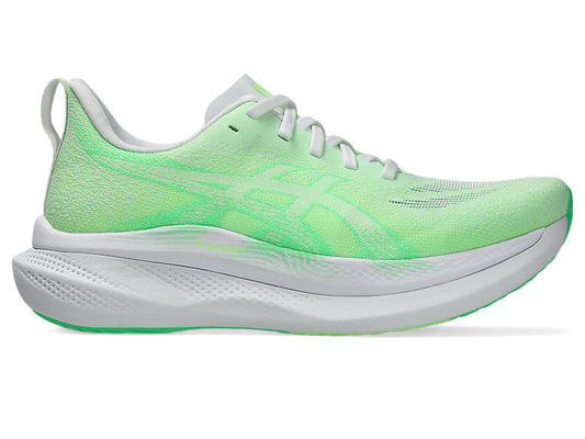 Women's Asics Glideride Max 2, White/Vital Green, 8.5 B Medium