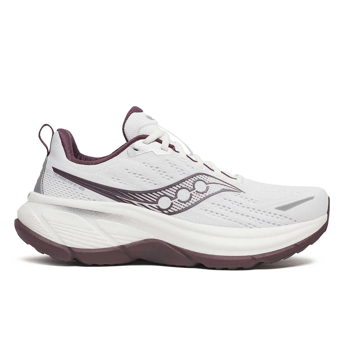 Men's Saucony Hurricane 25, White/Wine, 10 D Medium