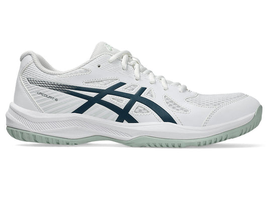 Men's Asics Upcourt 6, White/Tranquil Teal, 9 D Medium