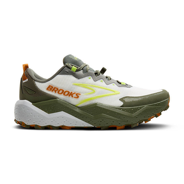 Men's Brooks Caldera 8, Dusty Olive/Lime/Oyster, 13 D Medium