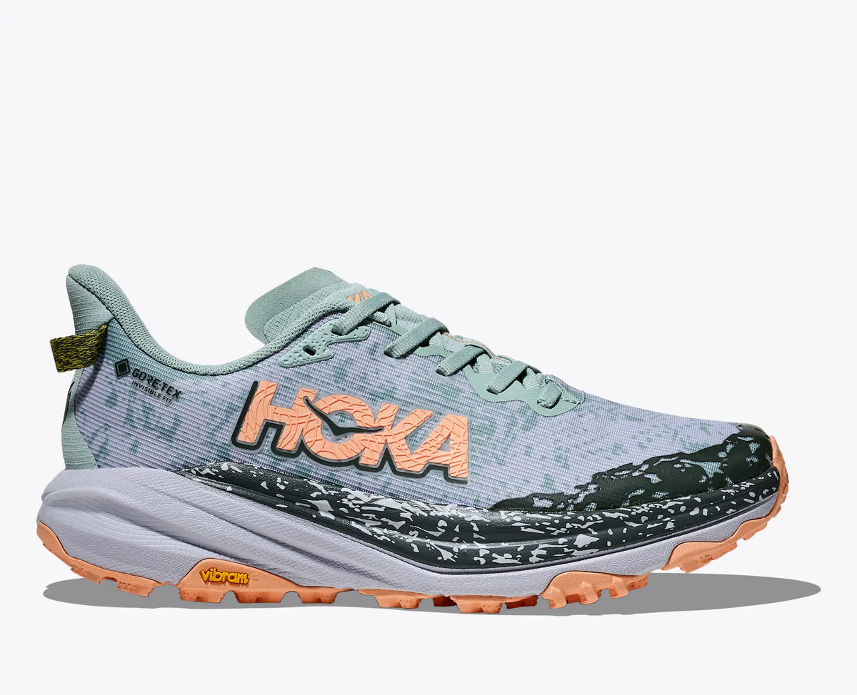 Women's Hoka Speedgoat 6 GTX, Jade/Ash Grey, 10.5 B Medium
