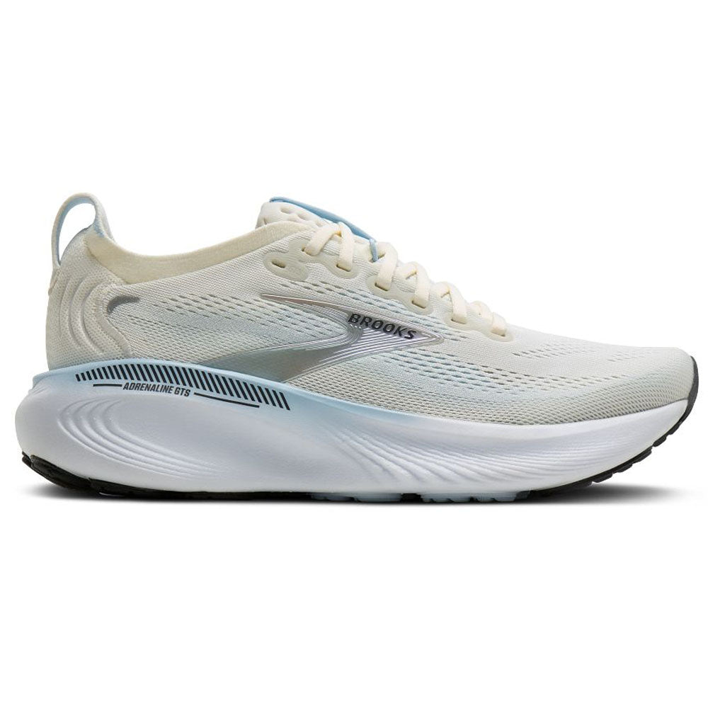 Women's Brooks Adrenaline GTS 25, Star White/Nantucket/Chrome, 8 B Medium