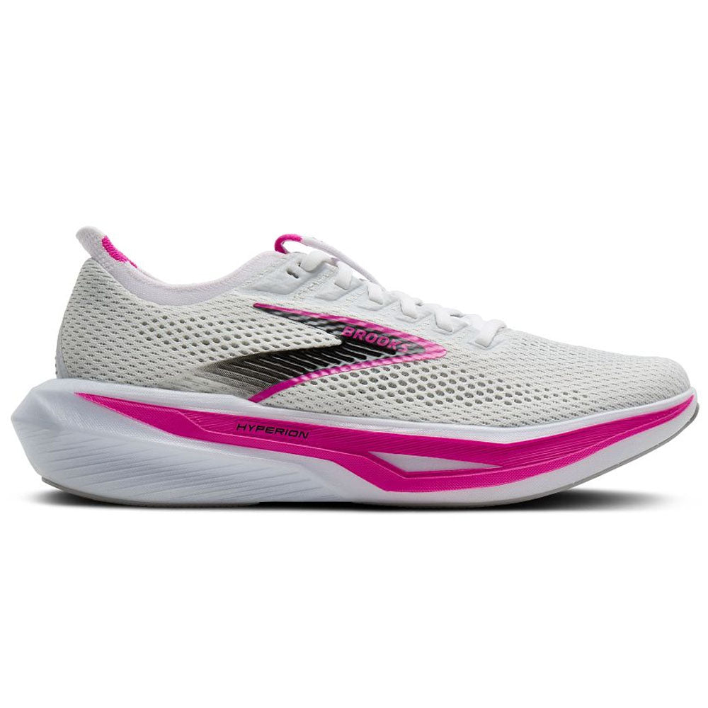 Women's Brooks Hyperion 3, White/Luminary/Cyber Pink, 8.5 B Medium