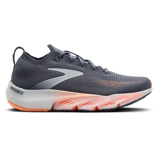 Women's Brooks Glycerin Flex, Grey/Peach/Orange, 8 B Medium