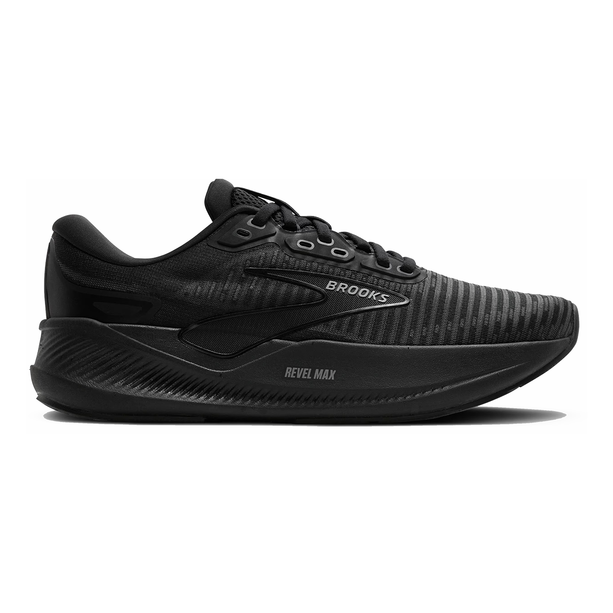 Women's Brooks Revel Max, Black/Black/Ebony, 11.5 B Medium