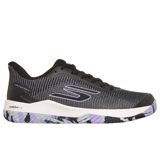 Women's Skechers Viper Court Pro 2.0, Black/Lavender, 7.5 B Medium