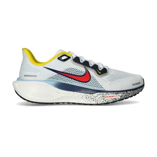 Mens Nike Pegasus 41, White/Speed Red-Psychic Blue, 8 D Medium