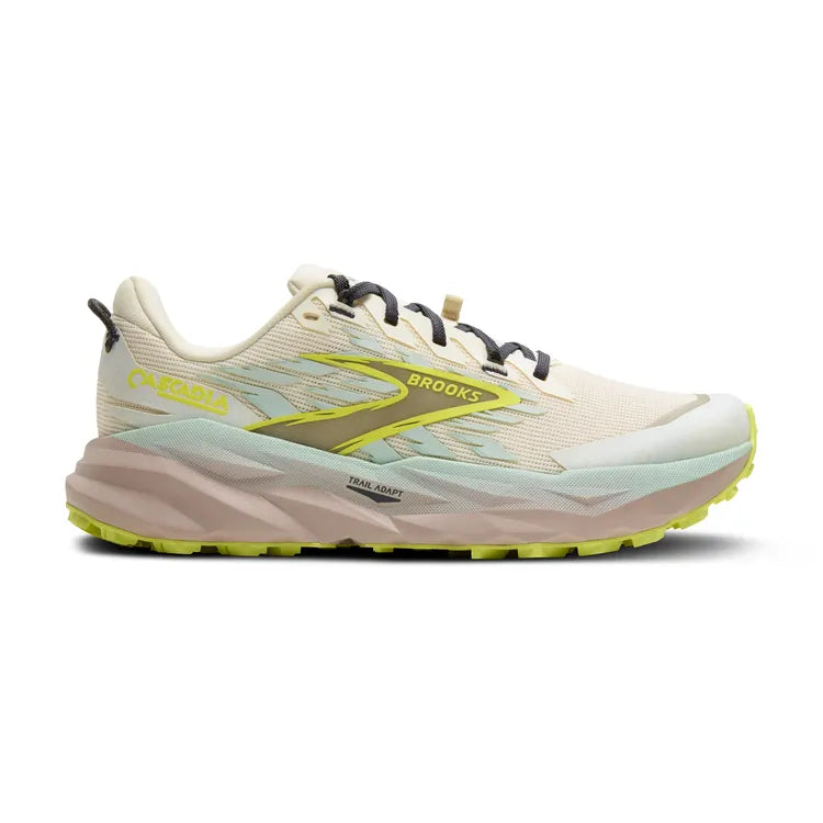 Women's Brooks Cascadia 19, Coconut/Misty Blue/Ebony, 7.5 B Medium