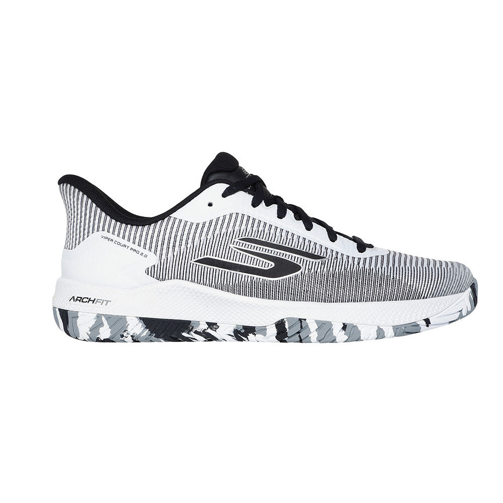 Men's Skechers Viper Court Pro 2.0, White/Black, 13 4E Extra Wide
