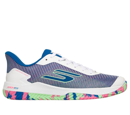 Men's Skechers Viper Court Pro 2.0, White/Blue/Pink, 10.5 D Medium