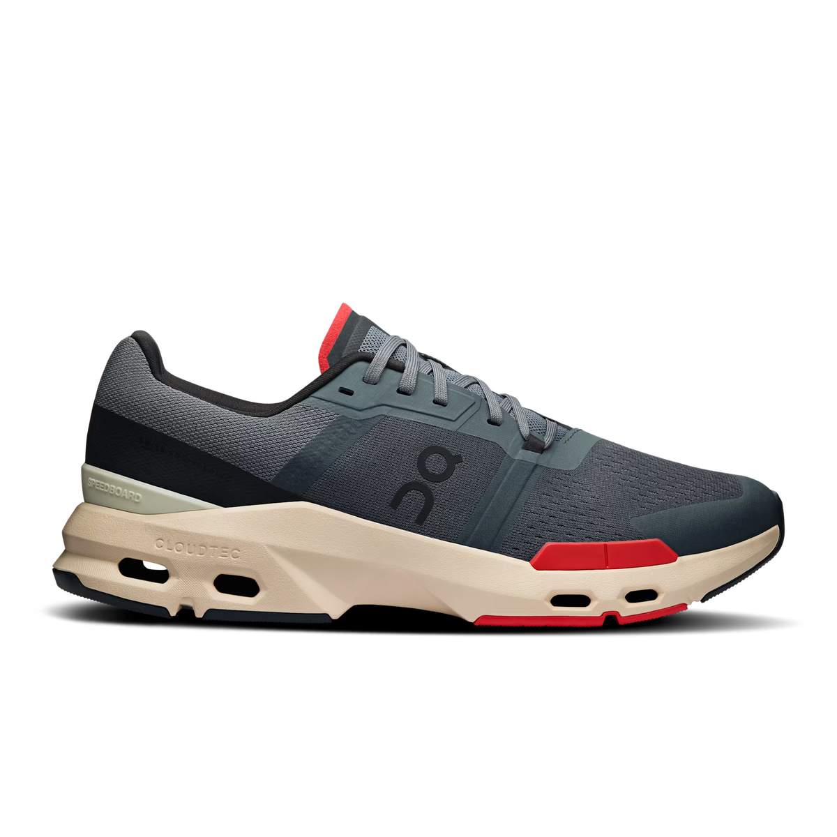Men's On Cloudpulse, Stone/Red, 7.5 D Medium