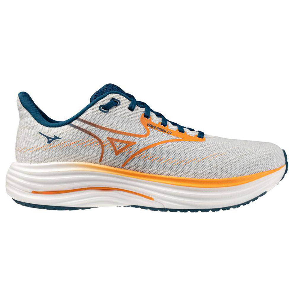 Men's Mizuno Wave Rider 29, Gf White/Autumn Sunset, 9 D Medium