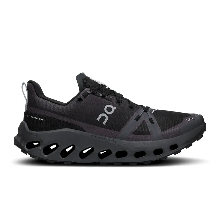 Women's On Cloudsurfer Trail Waterproof, Black/Eclipse, 5 B Medium