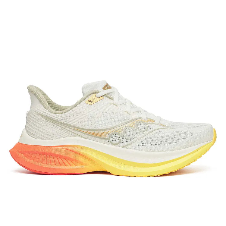 Women's Saucony Endorphin Speed 5, Ivory/Fire, 12.5 2E Extra Wide