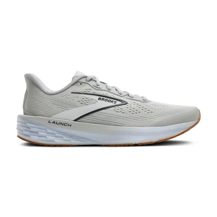 Men's Brooks Launch 12, Oyster/White/Phantom, 11.5 D Medium