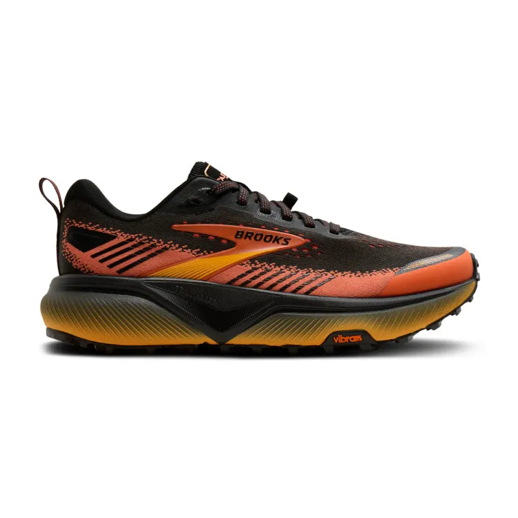 Men's Brooks Cascadia 20, Black/Tigerlily/Orange, 11 D Medium