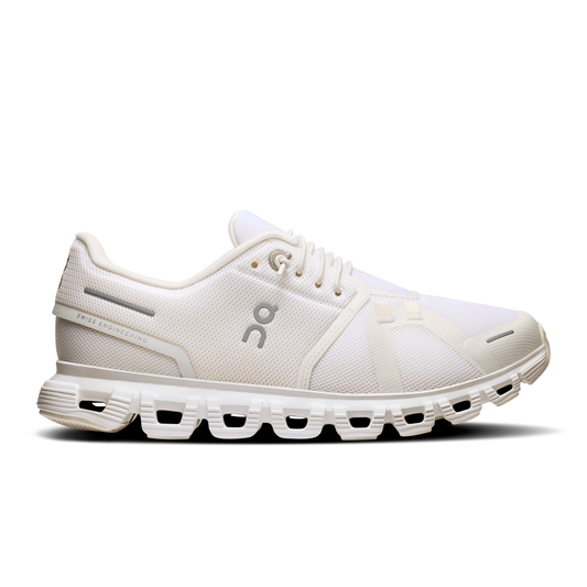 Women's On Cloud 6, White/White, 7 B Medium