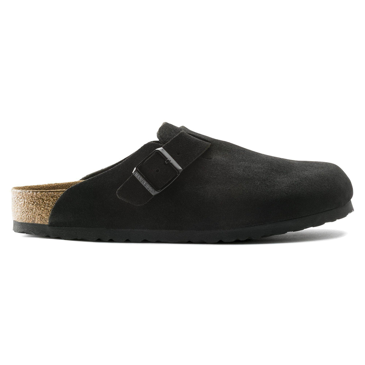 Womens Birkenstock Boston, Black Suede, 6 2A Narrow