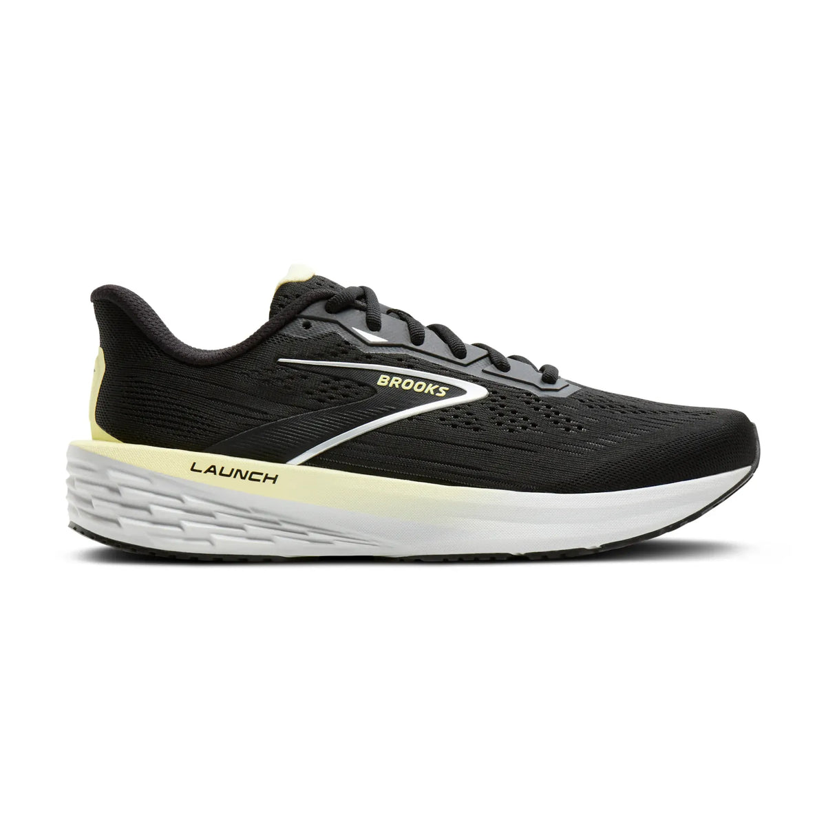 Women's Brooks Launch 12, Black/Luminary/Oyster, 6.5 B Medium