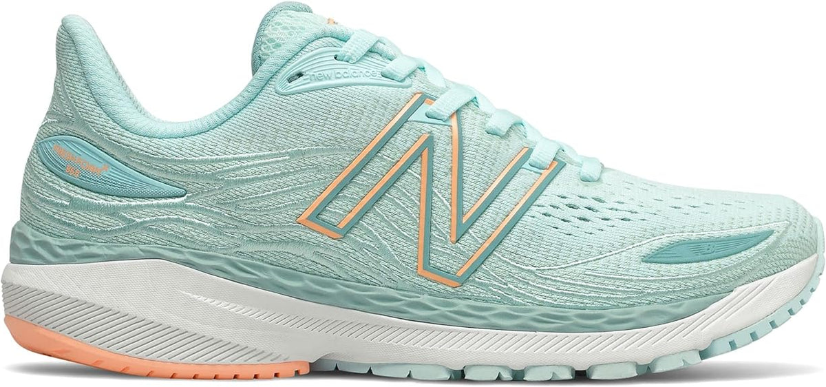 Women's New Balance Fresh Foam X 860v12, Blue/Light Mango, 6.5 2E Extra Wide