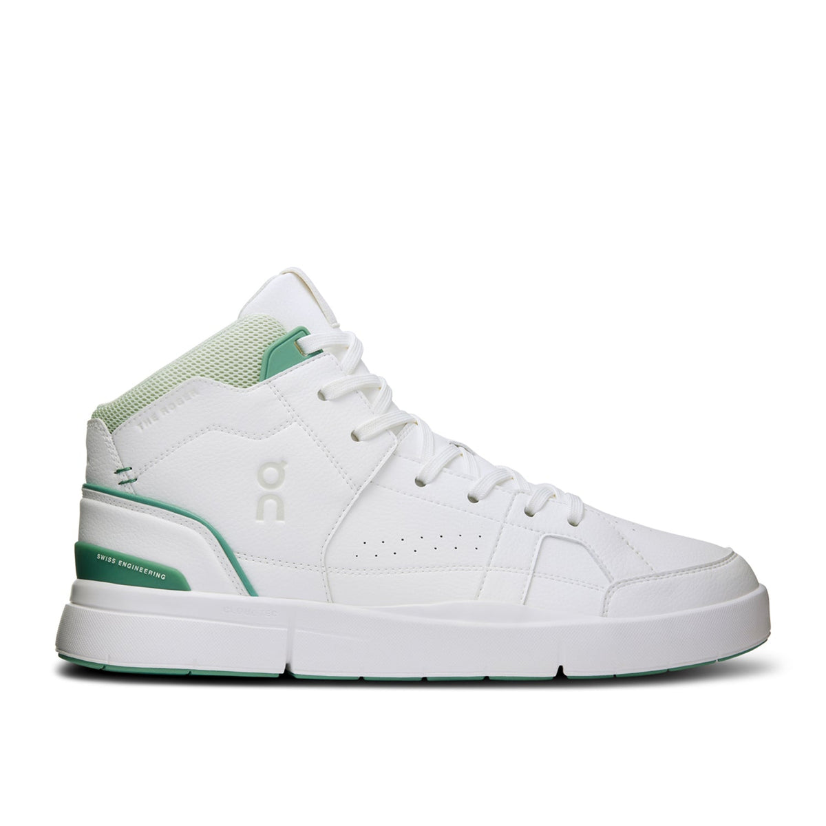 Men's On The Roger Clubhouse Mid 2, White/Green, 13 D Medium