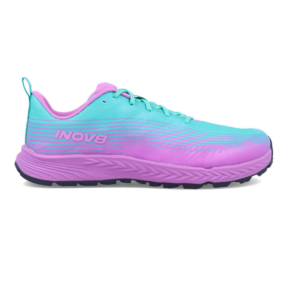 Women's Inov8 TrailFly Speed, Aqua/Purple, 8.5 D Wide