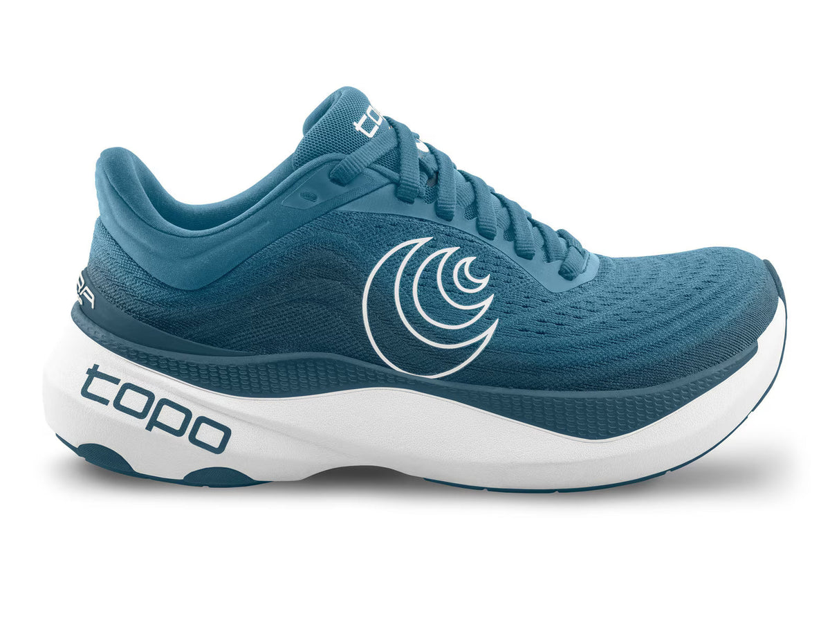 Men's Topo Athletic Aura, Blue/White, 14 D Medium