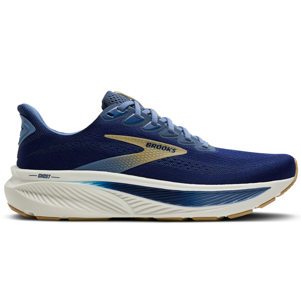 Men's Brooks Ghost 17, Beacon Blue/Moonlight/Starfish, 9.5 D Medium