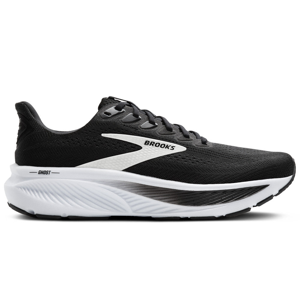 Men's Brooks Ghost 17, Black/Grey/White, 15 D Medium