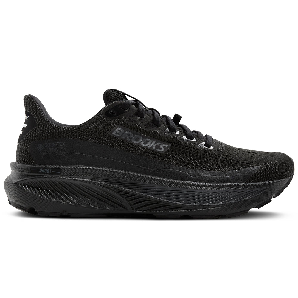Men's Brooks Ghost 17 GTX, Black/Black/Ebony, 9 D Medium