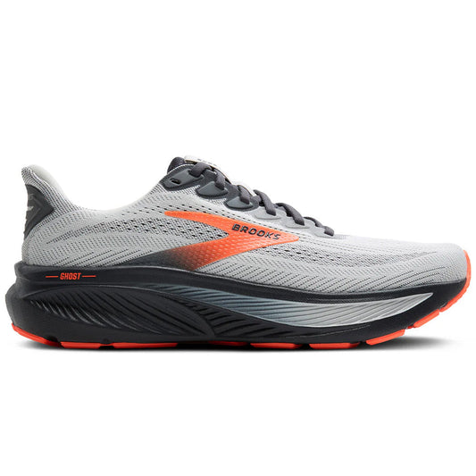 Men's Brooks Ghost 17, Oyster Mushroom/Orange/Ebony, 13 B Narrow