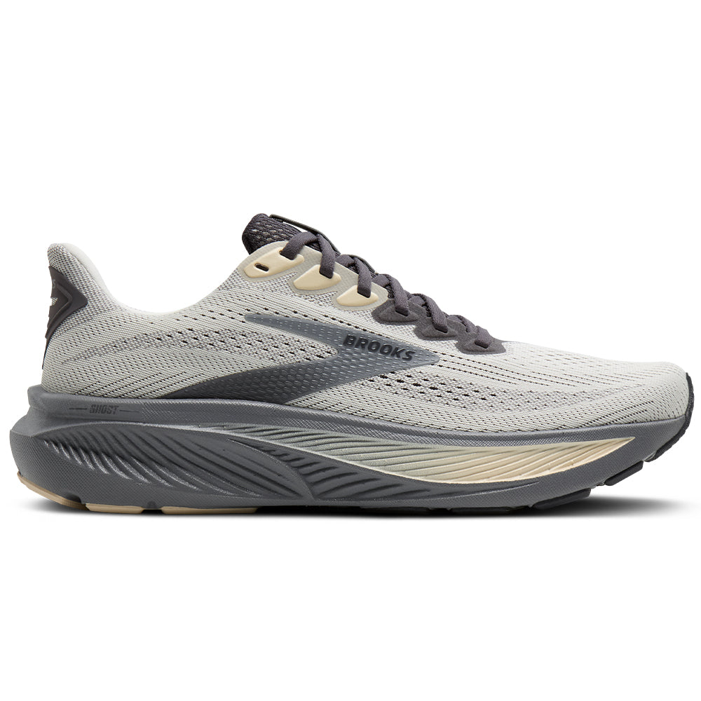 Men's Brooks Ghost 17, Vaporous Grey/Primer/Sand, 9 D Medium