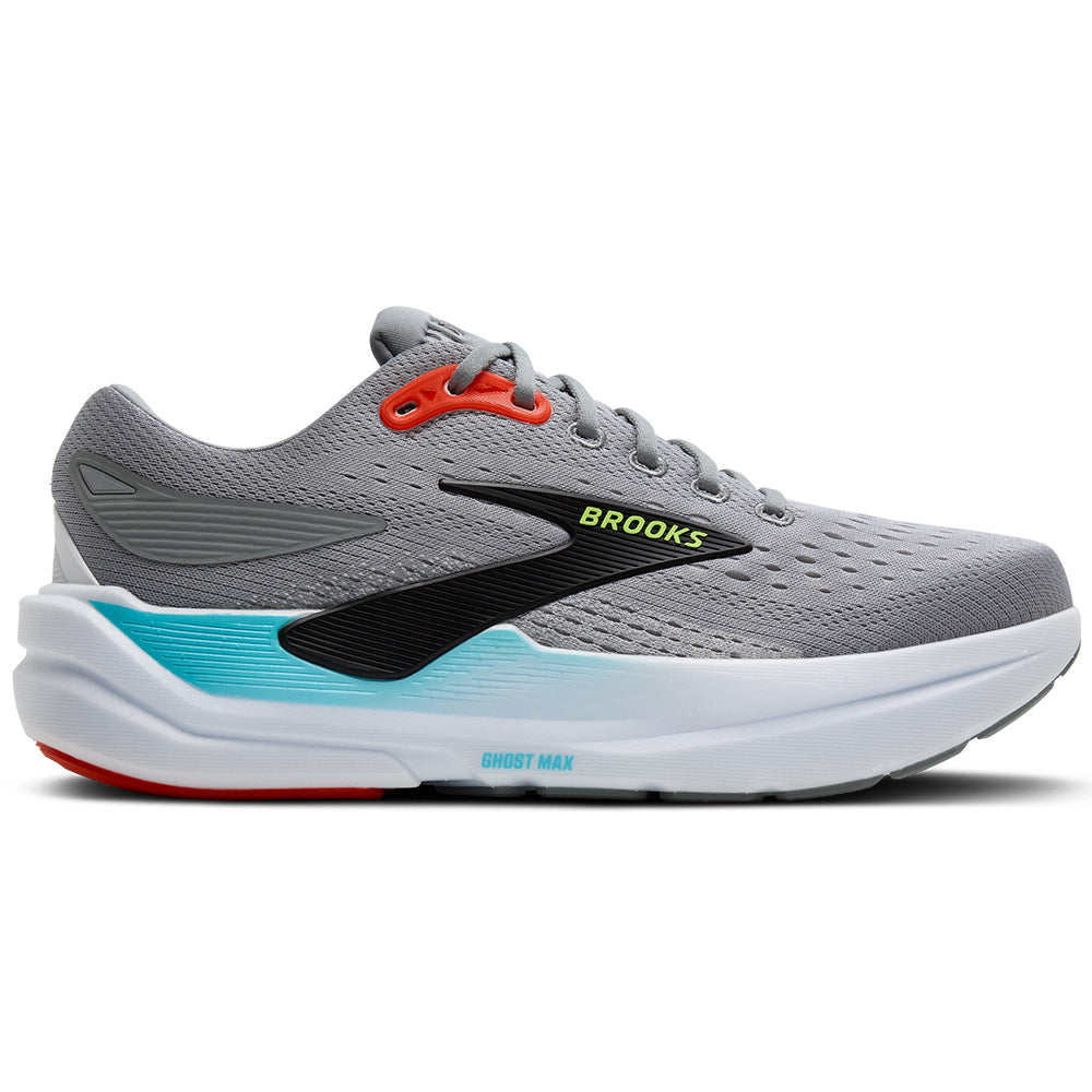 Men's Brooks Ghost Max 3, Primer Grey/Antarctica/Red, 12.5 D Medium