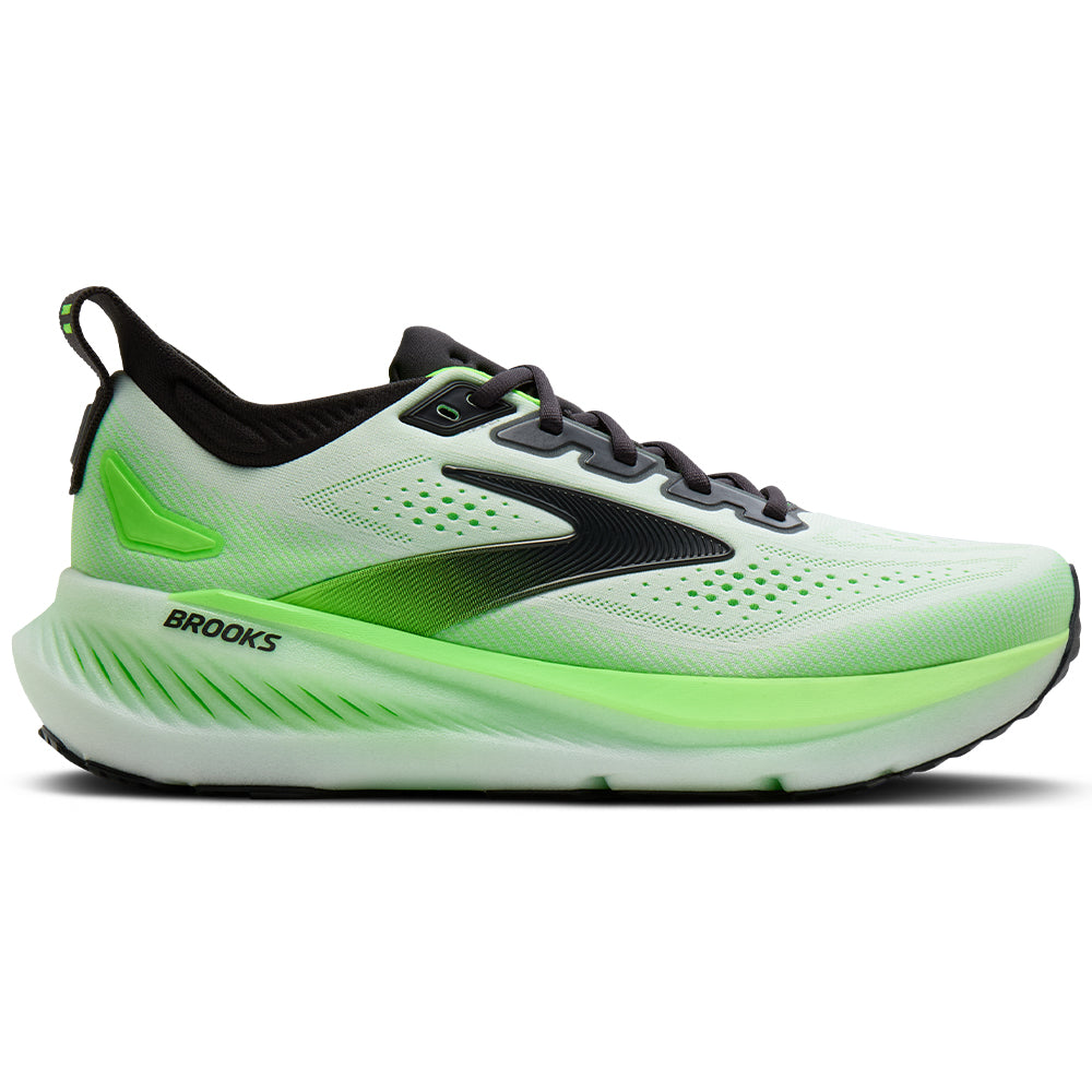 Men's Brooks Glycerin 23, White/Phantom/Green Gecko, 7.5 D Medium