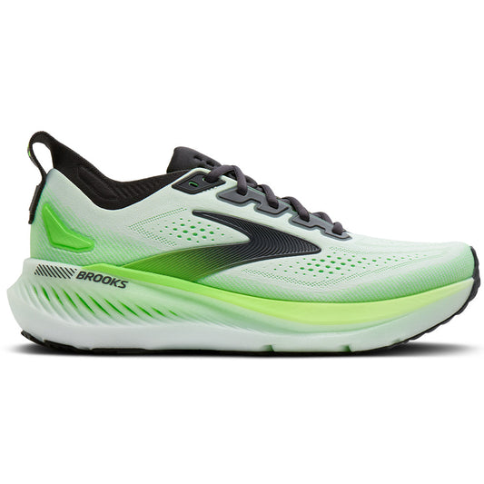 Men's Brooks Glycerin GTS 23, White/Phantom/Green Gecko, 7 D Medium