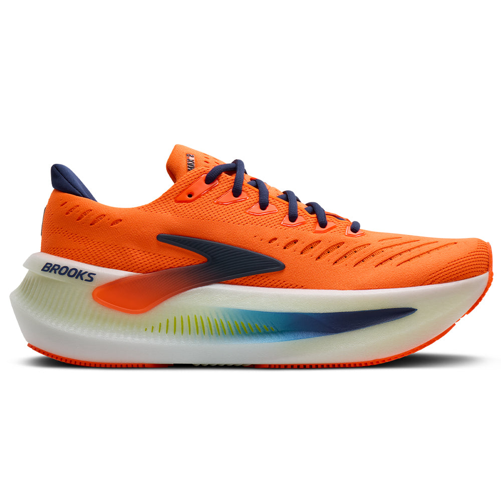 Men's Brooks Glycerin Max 2, Orange/Beacon Blue/Nightlife, 12 D Medium