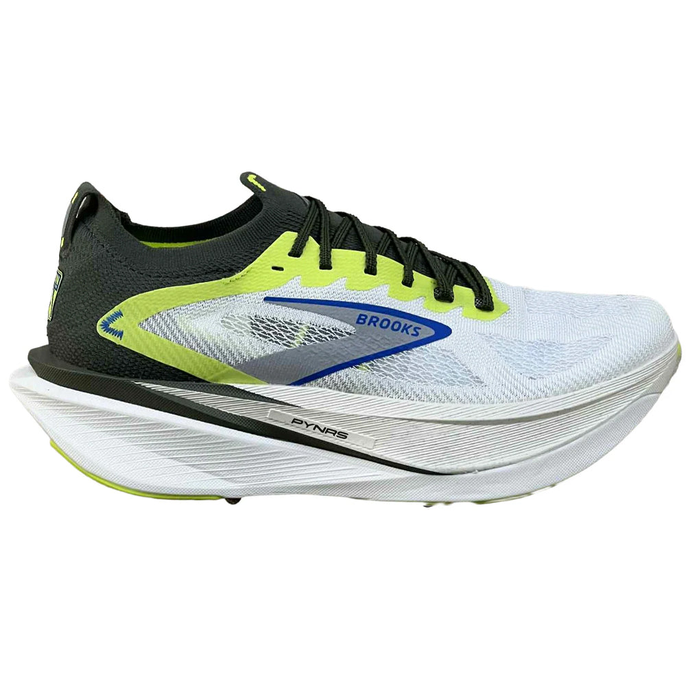 Men's Brooks Hyperion Max 3, Blanc/Acid Lime/Blue, 11.5 D Medium