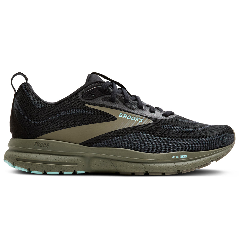 Men's Brooks Trace 4, Black/Ebony/Dusty Olive, 8 D Medium
