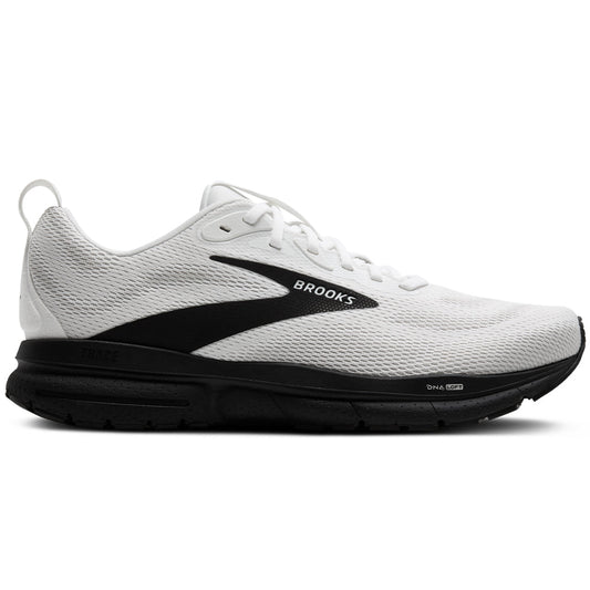 Men's Brooks Trace 4, Bright White/Oyster/Black, 7 D Medium