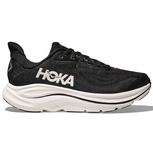 Men's Hoka Clifton 10, Black/White, 9.5 D Medium