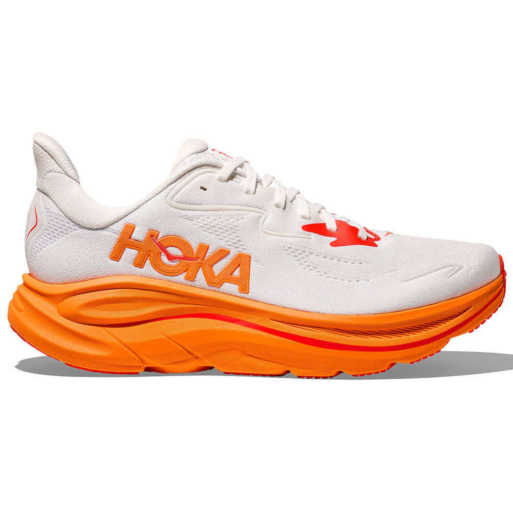 Men's Hoka Clifton 10, Frost/Orange Zest, 7.5 D Medium