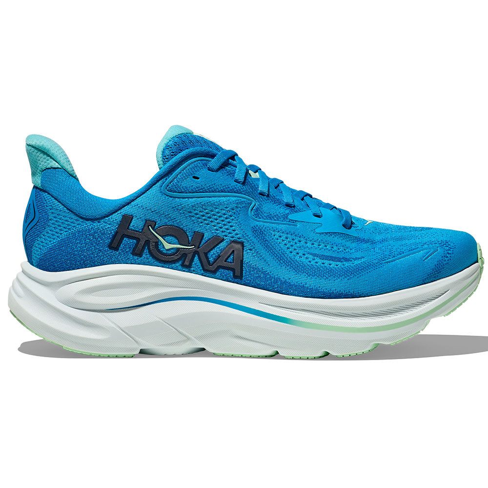 Men's Hoka Clifton 10, Hoka Blue/Skyward Blue, 12 2E Wide