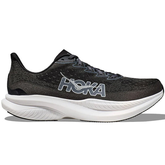Men's Hoka Mach 6, Black/White, 11 D Medium
