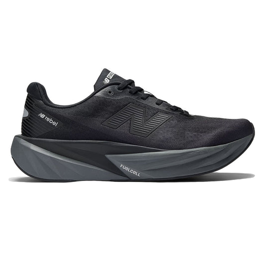Men's New Balance FuelCell Rebel v5, Black/Castlerock/Silver Metallic, 10.5 D Medium